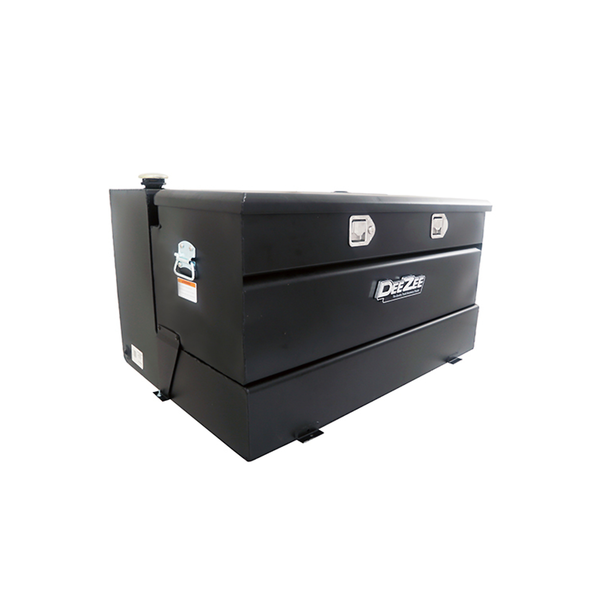 DeeZee Combo Liquid Transfer Tank/Chest — 111 Gal., Black Steel, Radius Curve Design, Lockable Cap, Model# DZ92656SB